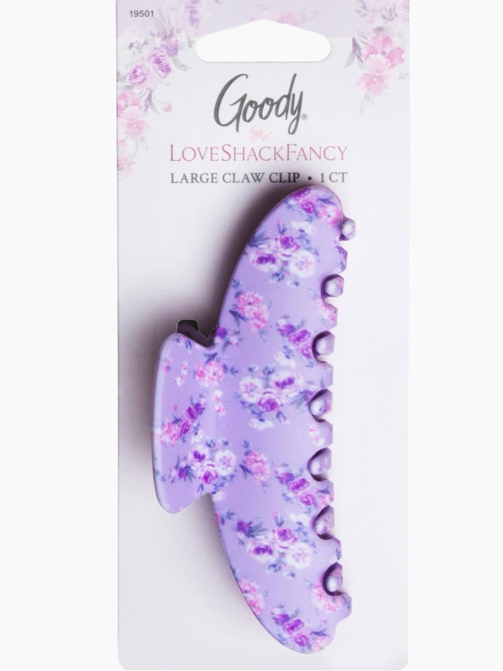 LoveShackFancy x Goody Large Claw Clip Happy Thoughts (Hibiscus purple) NWT
